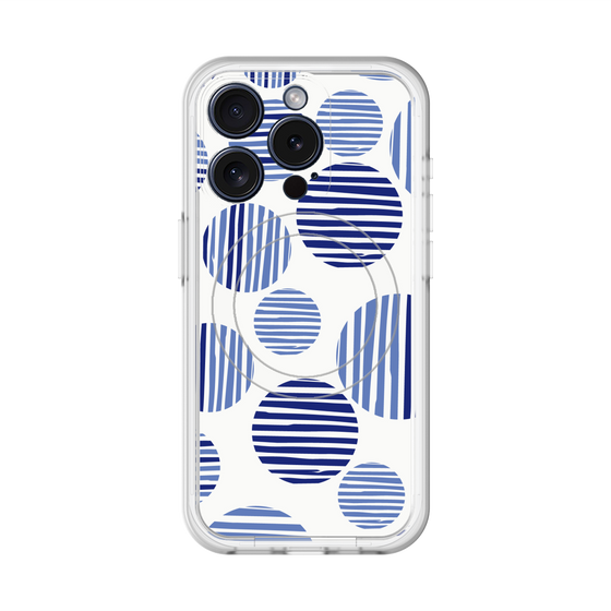スリムプロテクションプレミアムケース with MagSafe［ Nordic Dot - Blue ］