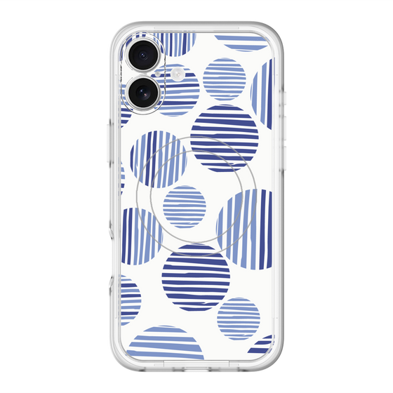 スリムプロテクションプレミアムケース with MagSafe［ Nordic Dot - Blue ］