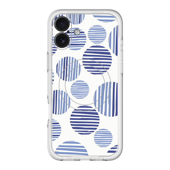 スリムプロテクションプレミアムケース with MagSafe［ Nordic Dot - Blue ］