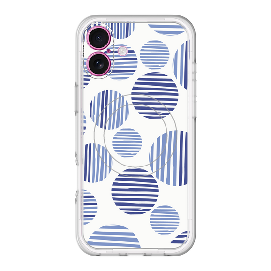 スリムプロテクションプレミアムケース with MagSafe［ Nordic Dot - Blue ］