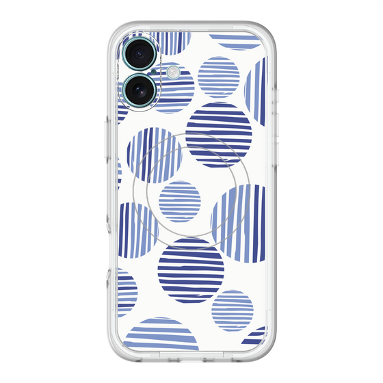 スリムプロテクションプレミアムケース with MagSafe［ Nordic Dot - Blue ］