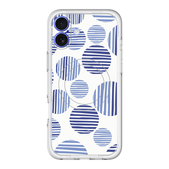 スリムプロテクションプレミアムケース with MagSafe［ Nordic Dot - Blue ］