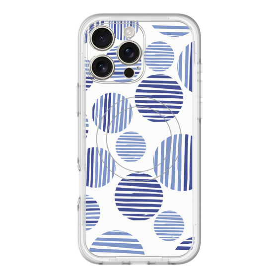 スリムプロテクションプレミアムケース with MagSafe［ Nordic Dot - Blue ］
