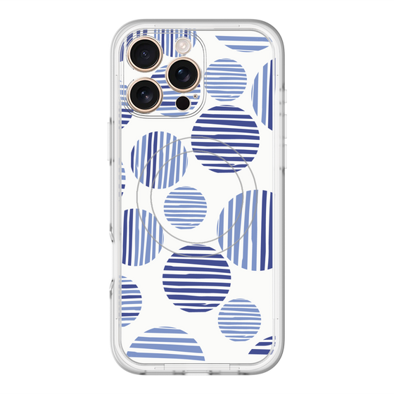 スリムプロテクションプレミアムケース with MagSafe［ Nordic Dot - Blue ］
