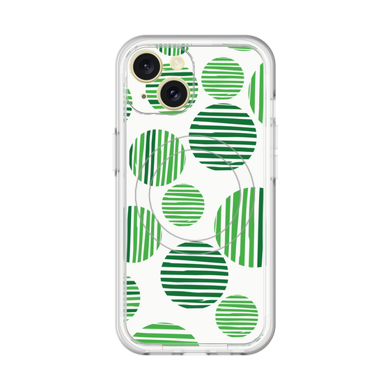 スリムプロテクションプレミアムケース with MagSafe［ Nordic Dot - Green ］