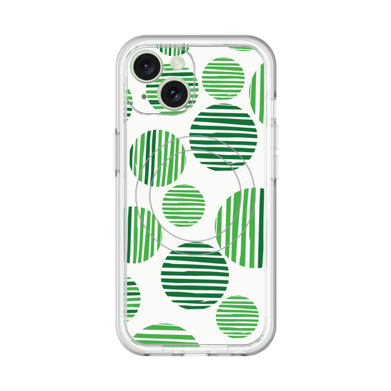 スリムプロテクションプレミアムケース with MagSafe［ Nordic Dot - Green ］