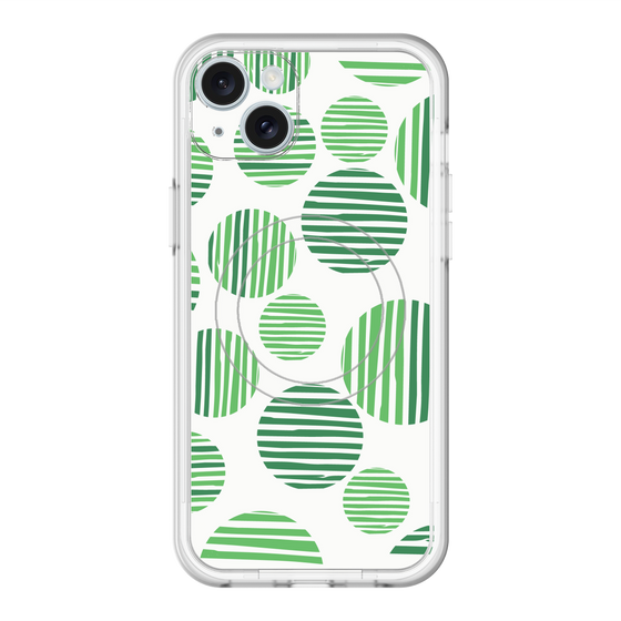スリムプロテクションプレミアムケース with MagSafe［ Nordic Dot - Green ］