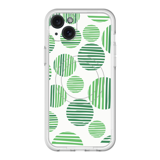 スリムプロテクションプレミアムケース with MagSafe［ Nordic Dot - Green ］