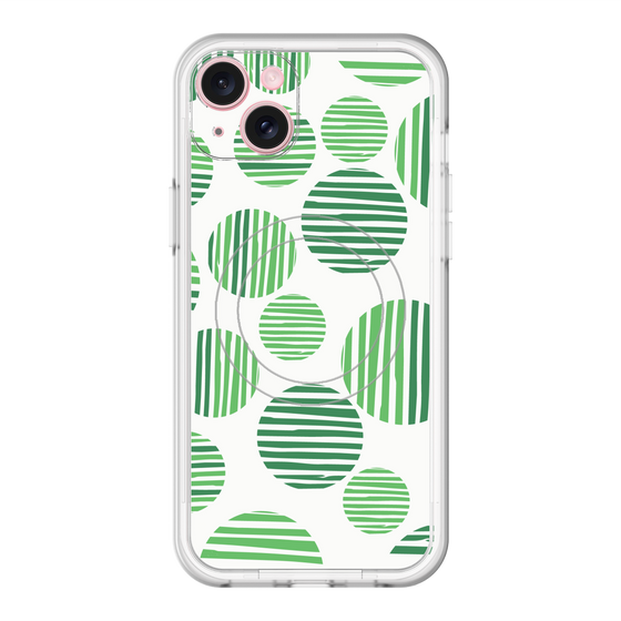 スリムプロテクションプレミアムケース with MagSafe［ Nordic Dot - Green ］