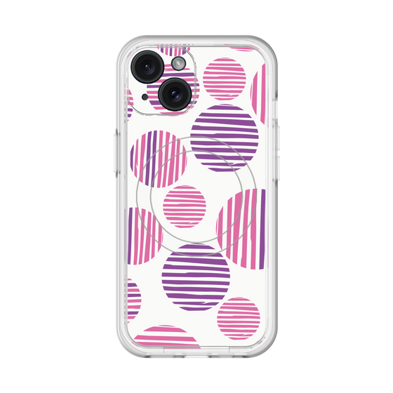 スリムプロテクションプレミアムケース with MagSafe［ Nordic Dot - Pink ］