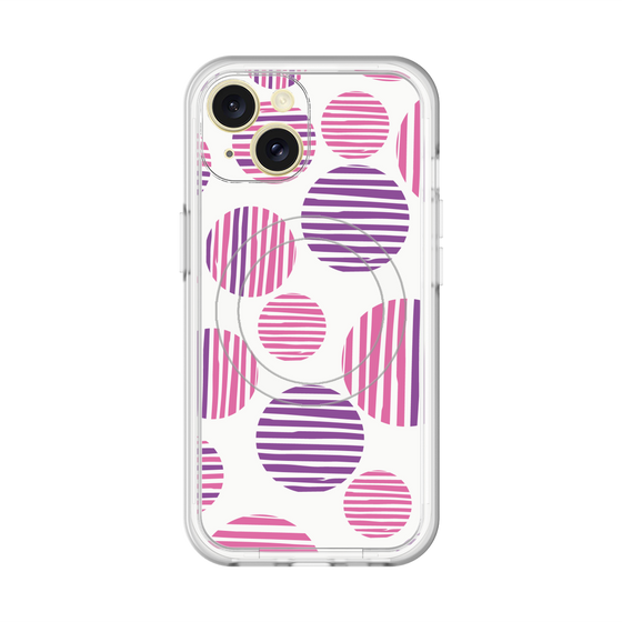 スリムプロテクションプレミアムケース with MagSafe［ Nordic Dot - Pink ］