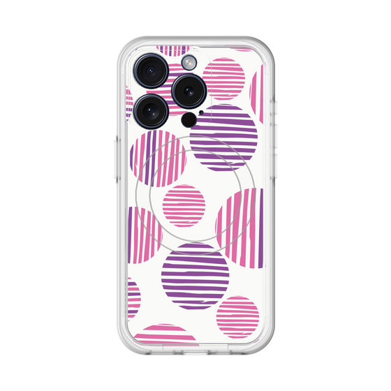 スリムプロテクションプレミアムケース with MagSafe［ Nordic Dot - Pink ］