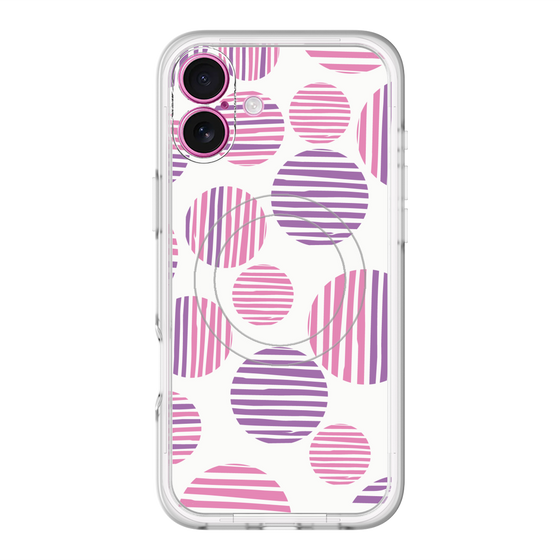 スリムプロテクションプレミアムケース with MagSafe［ Nordic Dot - Pink ］