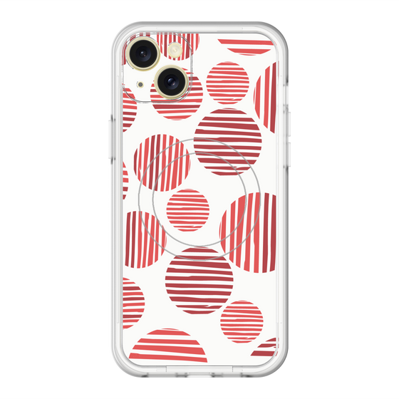スリムプロテクションプレミアムケース with MagSafe［ Nordic Dot - Red ］