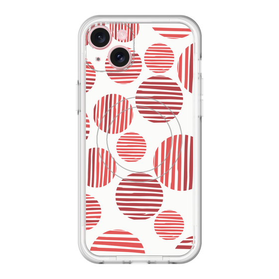 スリムプロテクションプレミアムケース with MagSafe［ Nordic Dot - Red ］