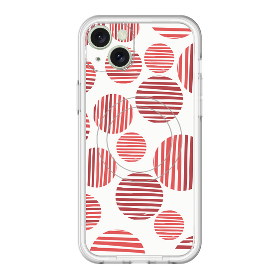スリムプロテクションプレミアムケース with MagSafe［ Nordic Dot - Red ］