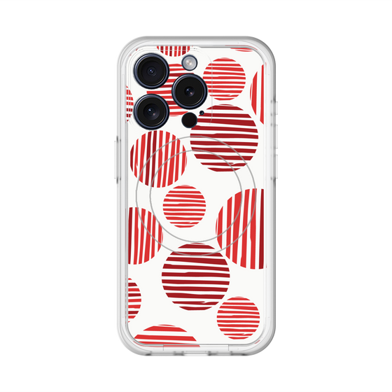スリムプロテクションプレミアムケース with MagSafe［ Nordic Dot - Red ］