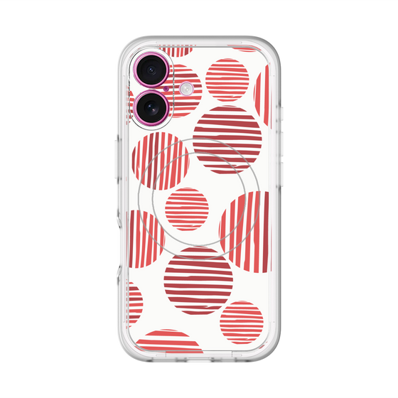 スリムプロテクションプレミアムケース with MagSafe［ Nordic Dot - Red ］