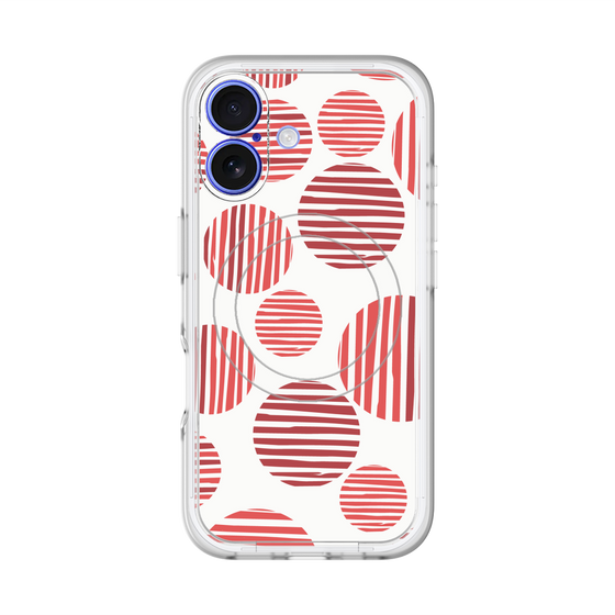 スリムプロテクションプレミアムケース with MagSafe［ Nordic Dot - Red ］