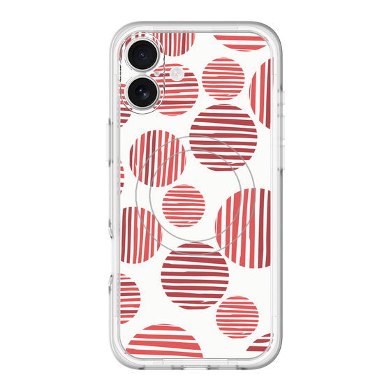 スリムプロテクションプレミアムケース with MagSafe［ Nordic Dot - Red ］