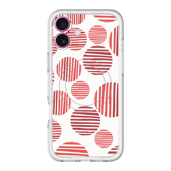 スリムプロテクションプレミアムケース with MagSafe［ Nordic Dot - Red ］