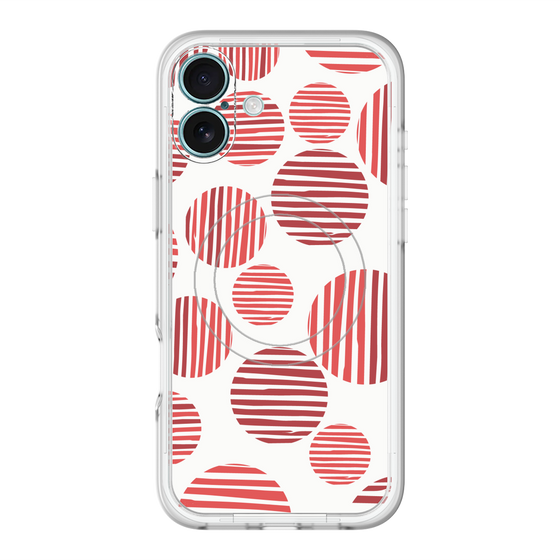 スリムプロテクションプレミアムケース with MagSafe［ Nordic Dot - Red ］