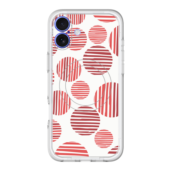 スリムプロテクションプレミアムケース with MagSafe［ Nordic Dot - Red ］