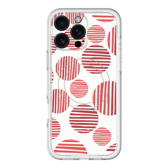 スリムプロテクションプレミアムケース with MagSafe［ Nordic Dot - Red ］