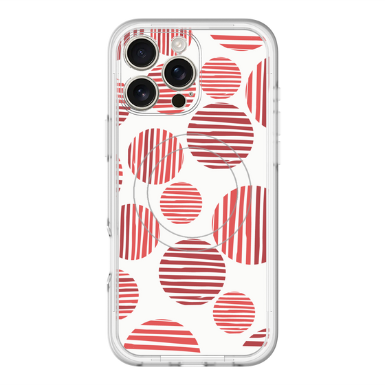 スリムプロテクションプレミアムケース with MagSafe［ Nordic Dot - Red ］