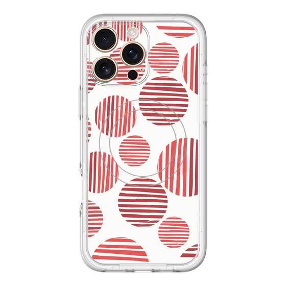 スリムプロテクションプレミアムケース with MagSafe［ Nordic Dot - Red ］
