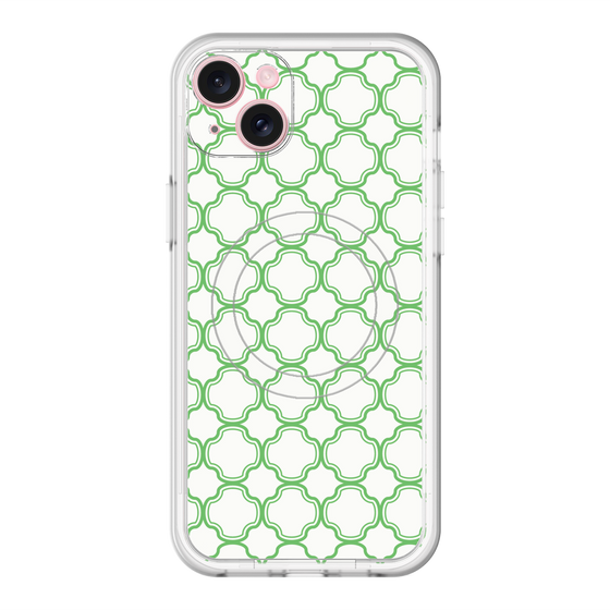 スリムプロテクションプレミアムケース with MagSafe［ Moroccan3 - Green ］