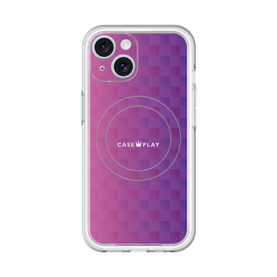 スリムプロテクションプレミアムケース with MagSafe［ CASEPLAY Check - Purple ］