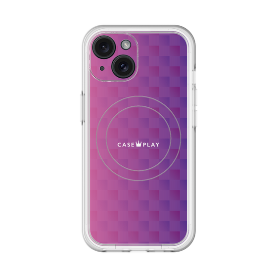 スリムプロテクションプレミアムケース with MagSafe［ CASEPLAY Check - Purple ］
