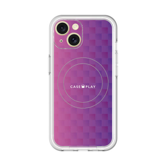 スリムプロテクションプレミアムケース with MagSafe［ CASEPLAY Check - Purple ］