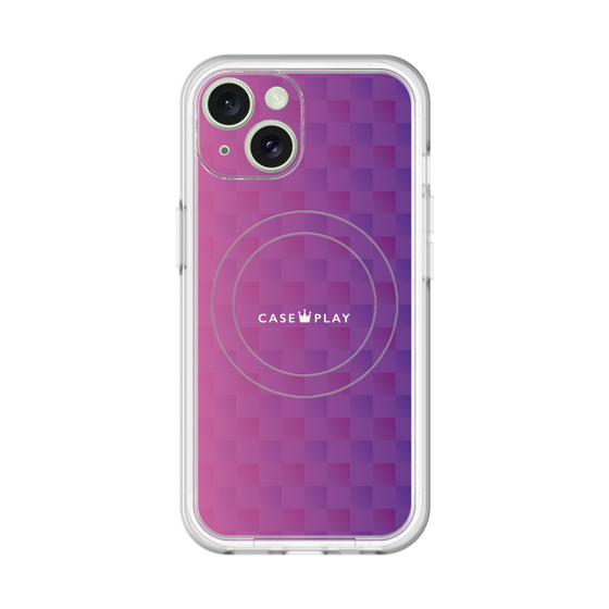 スリムプロテクションプレミアムケース with MagSafe［ CASEPLAY Check - Purple ］