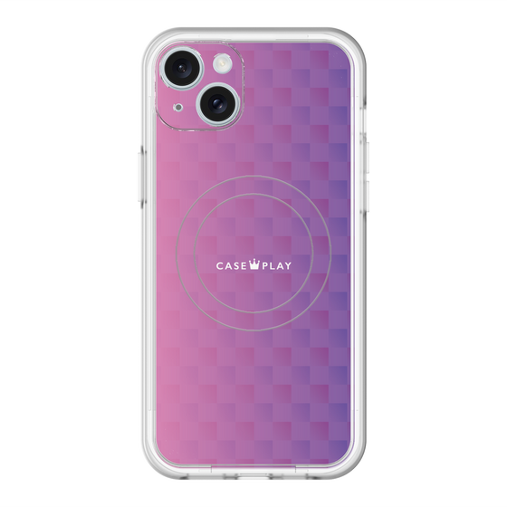 スリムプロテクションプレミアムケース with MagSafe［ CASEPLAY Check - Purple ］
