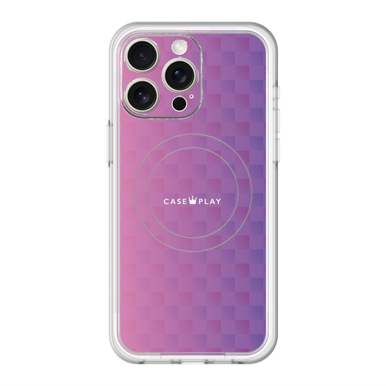 スリムプロテクションプレミアムケース with MagSafe［ CASEPLAY Check - Purple ］
