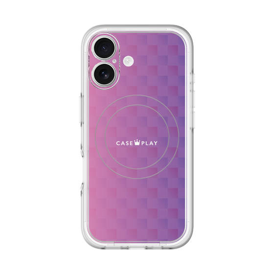 スリムプロテクションプレミアムケース with MagSafe［ CASEPLAY Check - Purple ］