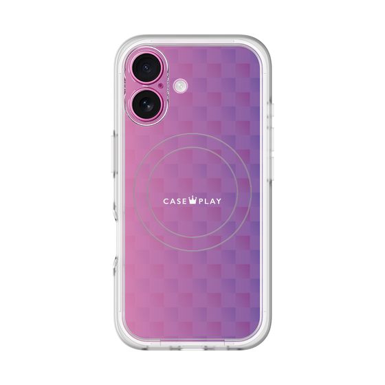 スリムプロテクションプレミアムケース with MagSafe［ CASEPLAY Check - Purple ］