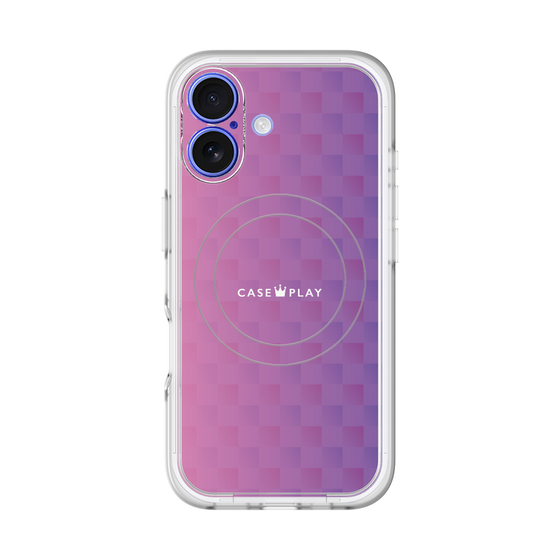 スリムプロテクションプレミアムケース with MagSafe［ CASEPLAY Check - Purple ］