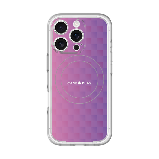 スリムプロテクションプレミアムケース with MagSafe［ CASEPLAY Check - Purple ］