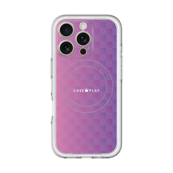 スリムプロテクションプレミアムケース with MagSafe［ CASEPLAY Check - Purple ］
