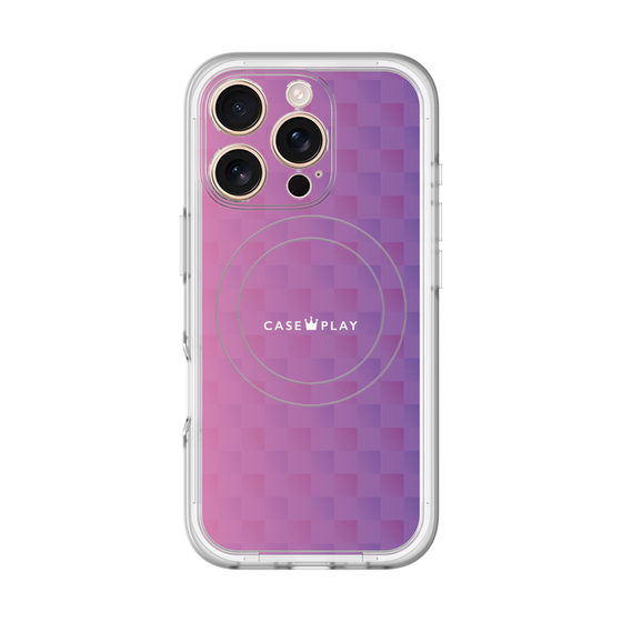 スリムプロテクションプレミアムケース with MagSafe［ CASEPLAY Check - Purple ］