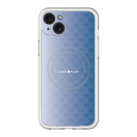 スリムプロテクションプレミアムケース with MagSafe［ CASEPLAY Check - Blue ］