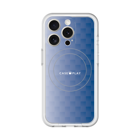 スリムプロテクションプレミアムケース with MagSafe［ CASEPLAY Check - Blue ］