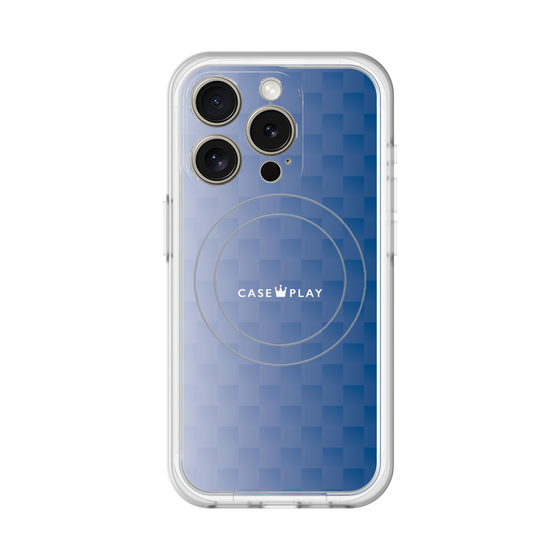 スリムプロテクションプレミアムケース with MagSafe［ CASEPLAY Check - Blue ］