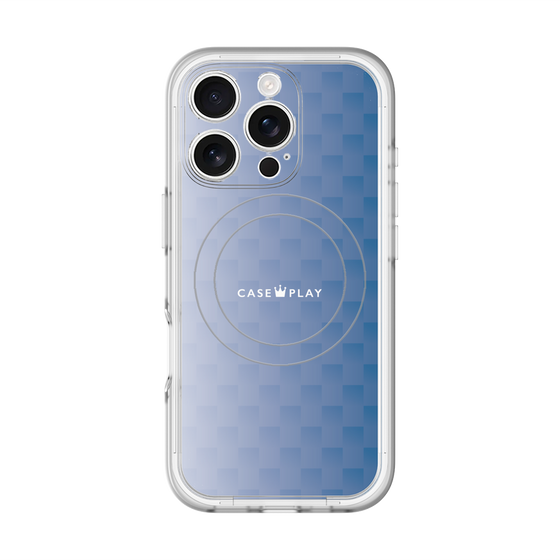 スリムプロテクションプレミアムケース with MagSafe［ CASEPLAY Check - Blue ］