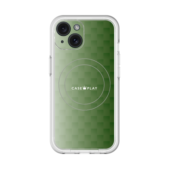 スリムプロテクションプレミアムケース with MagSafe［ CASEPLAY Check - Green ］