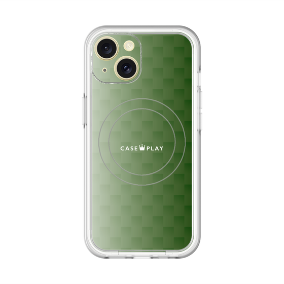 スリムプロテクションプレミアムケース with MagSafe［ CASEPLAY Check - Green ］