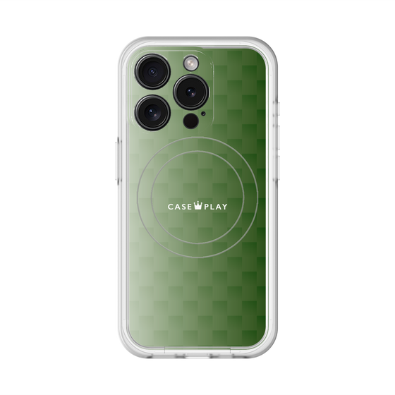 スリムプロテクションプレミアムケース with MagSafe［ CASEPLAY Check - Green ］